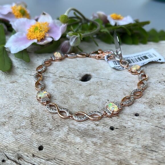 ROSE GOLD MIXED STONE BRACELET.  NWT - Picture 2 of 4